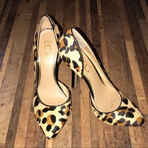 Leopard Print D’orsay BCBG pony skin pumps